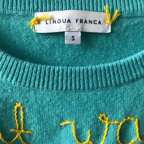 Lingua Franca Cashmere Embroidered Sweater - Picture 5 of 8